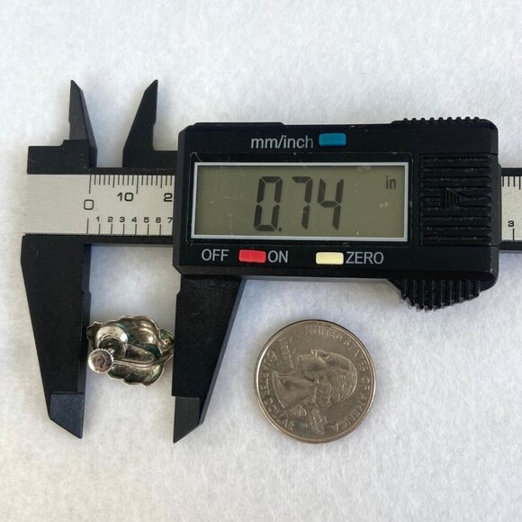 VTG Sterling Silver 925 Leaf Foliage Screwback Earrings - Picture 13 of 16